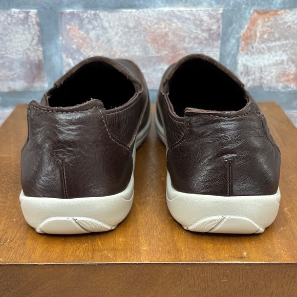 SAS Dark Brown Leather Slip-On Loafers - Picture 4 of 10